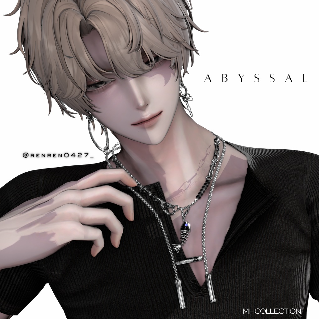 【VRC想定/22アバター対応】【MA対応】MH abyssal Necklace+Earring