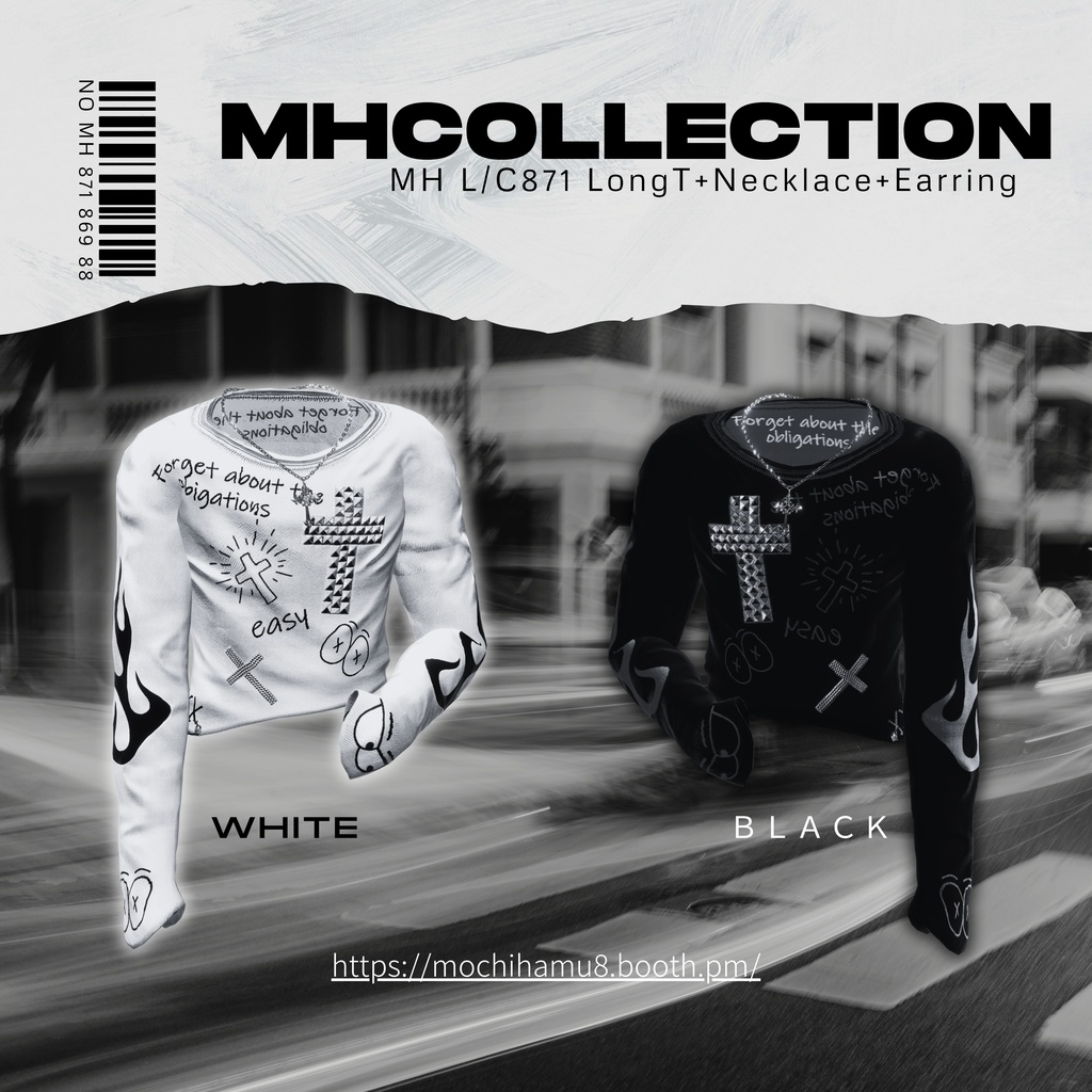 【VRC想定/18アバター対応】【MA対応】MH L/C871 LongT+Necklace+Earring