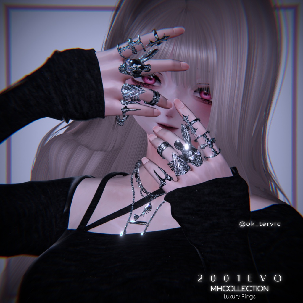 【VRC想定/21アバター対応】【MA対応】MH Rings 2001evo