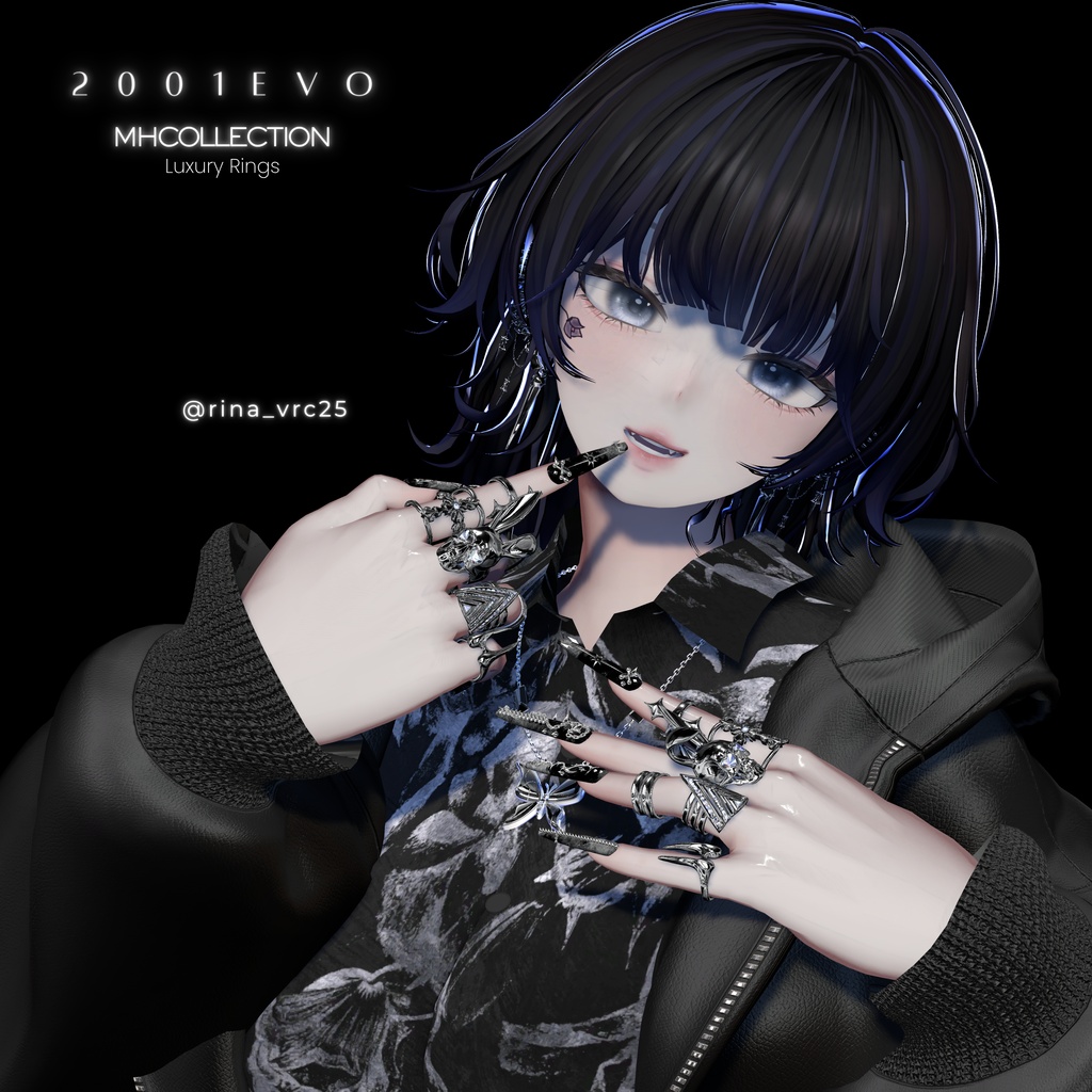 【VRC想定/21アバター対応】【MA対応】MH Rings 2001evo