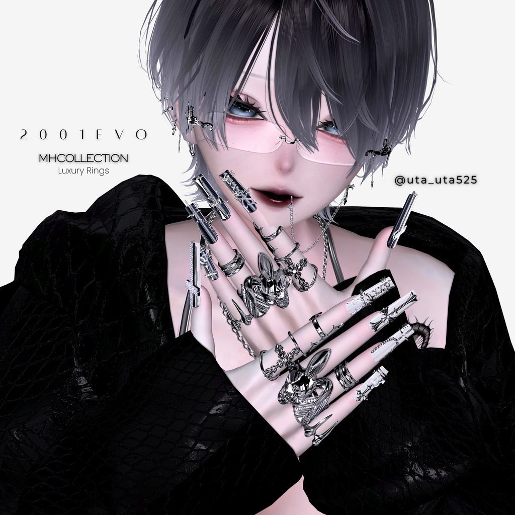 【VRC想定/21アバター対応】【MA対応】MH Rings 2001evo