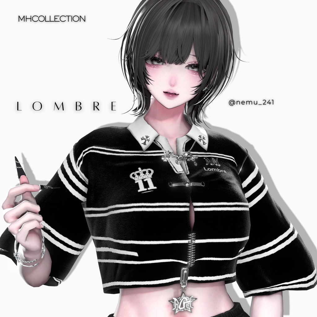 【VRC想定/16アバター対応】【MA対応】MH Lombre tops+necklace
