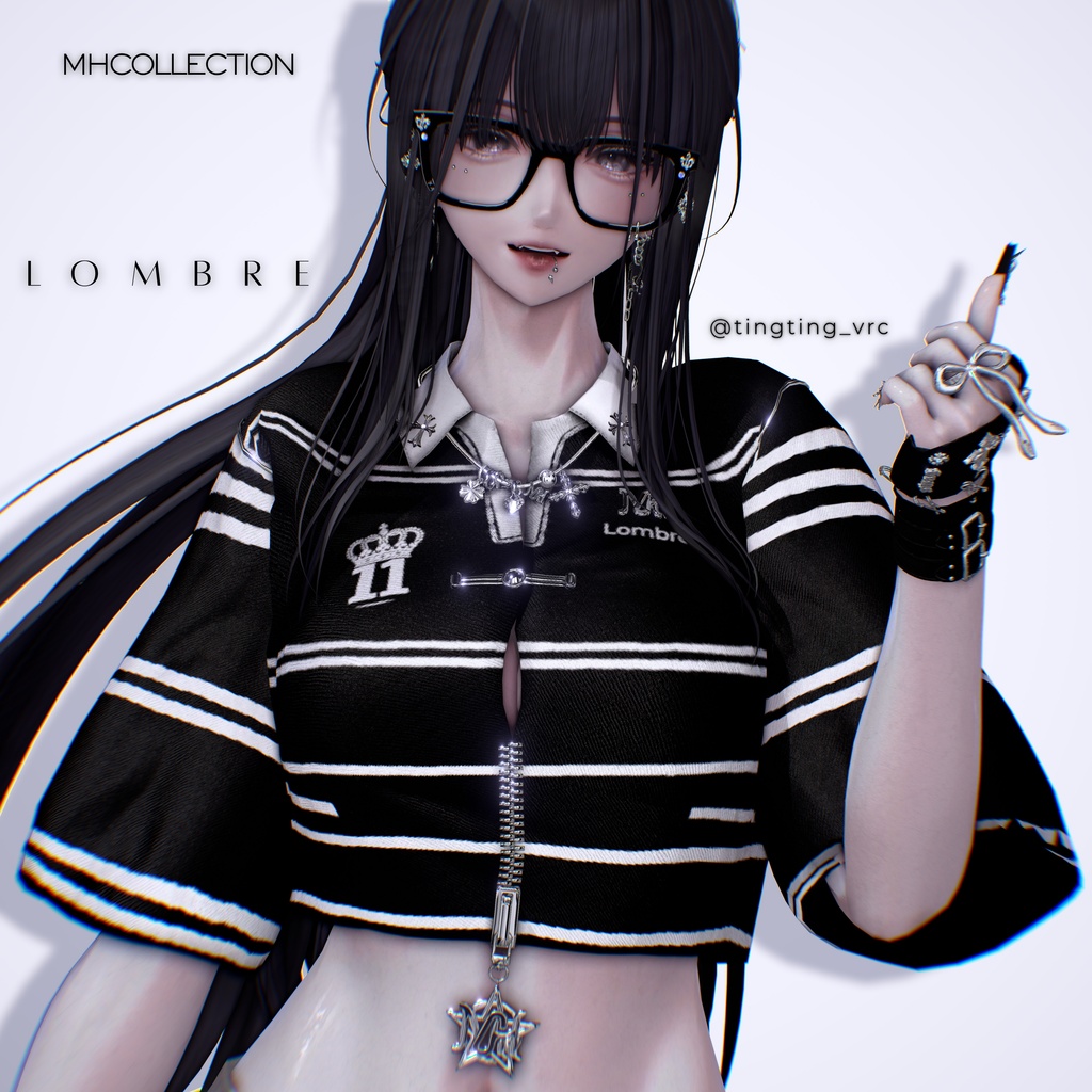 【VRC想定/16アバター対応】【MA対応】MH Lombre tops+necklace