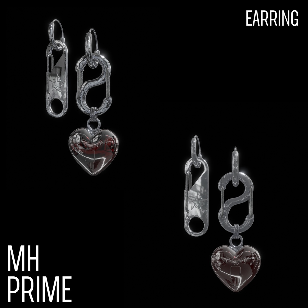【VRC想定/20アバター対応】【MA対応】MH prime Necklace+Earring