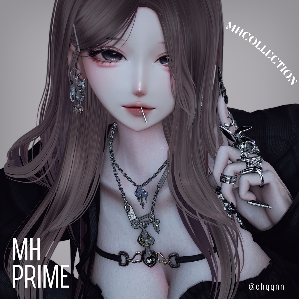 【VRC想定/20アバター対応】【MA対応】MH prime Necklace+Earring