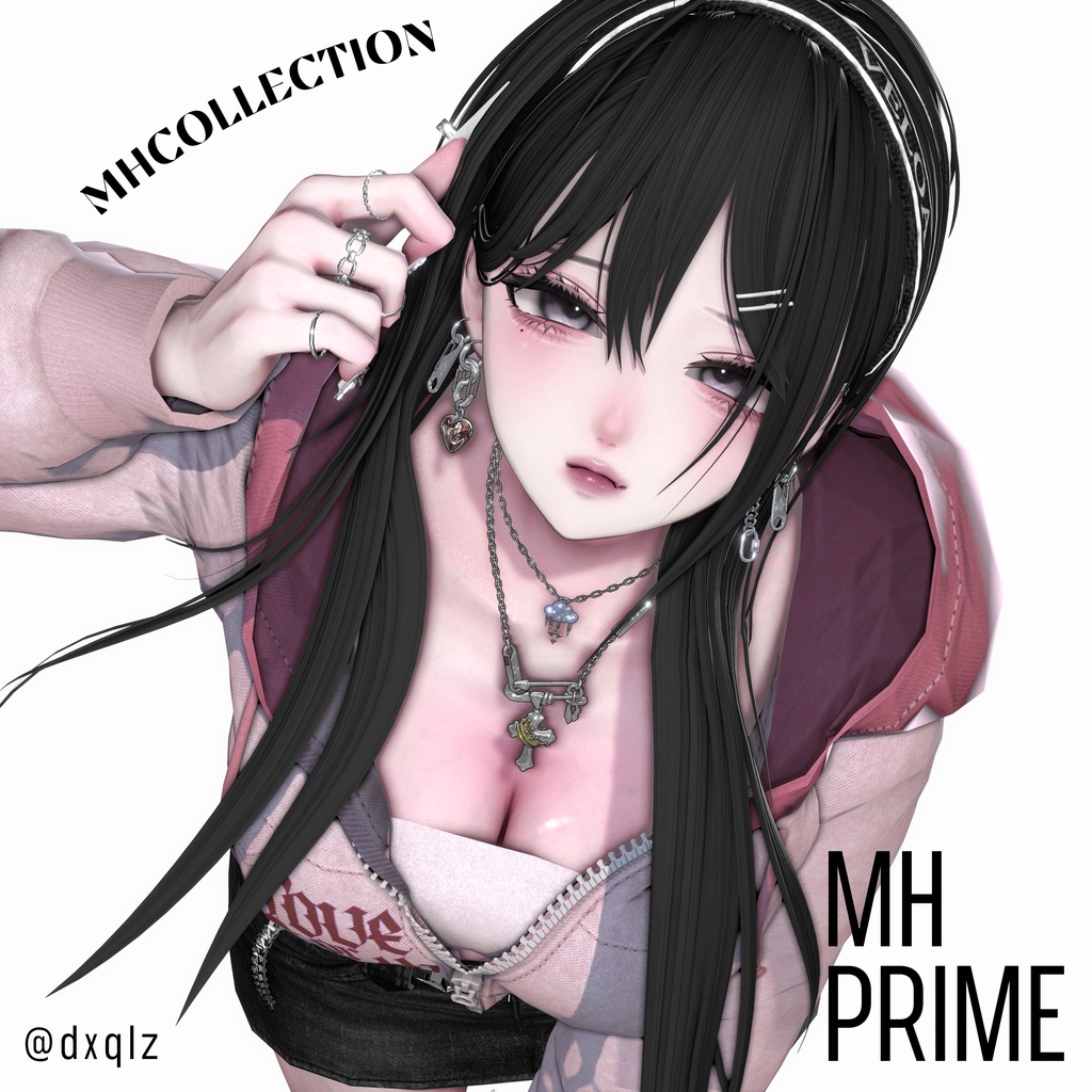 【VRC想定/20アバター対応】【MA対応】MH prime Necklace+Earring