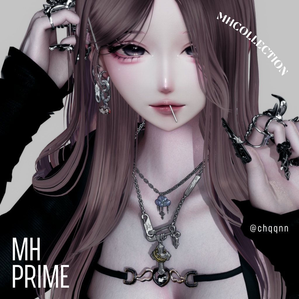 【VRC想定/20アバター対応】【MA対応】MH prime Necklace+Earring
