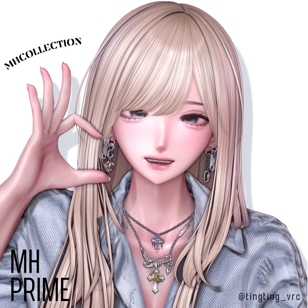 【VRC想定/20アバター対応】【MA対応】MH prime Necklace+Earring