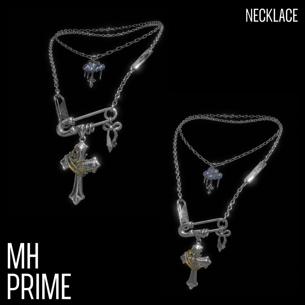 【VRC想定/20アバター対応】【MA対応】MH prime Necklace+Earring