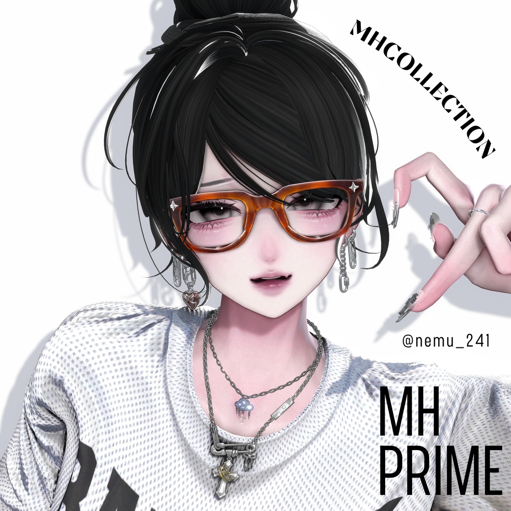 【VRC想定/20アバター対応】【MA対応】MH prime Necklace+Earring