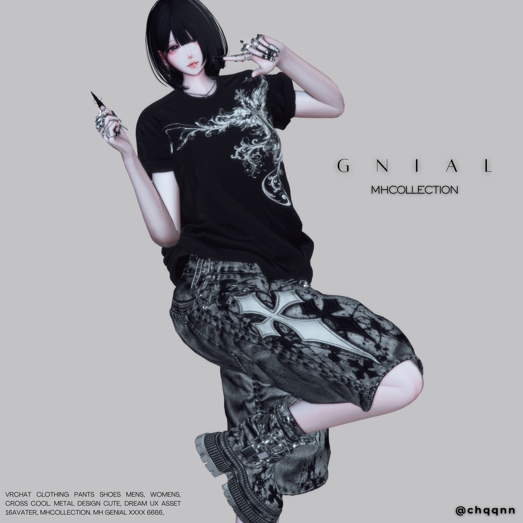 【VRC想定/16アバター対応】【MA対応】MH Gnial pants+shoes