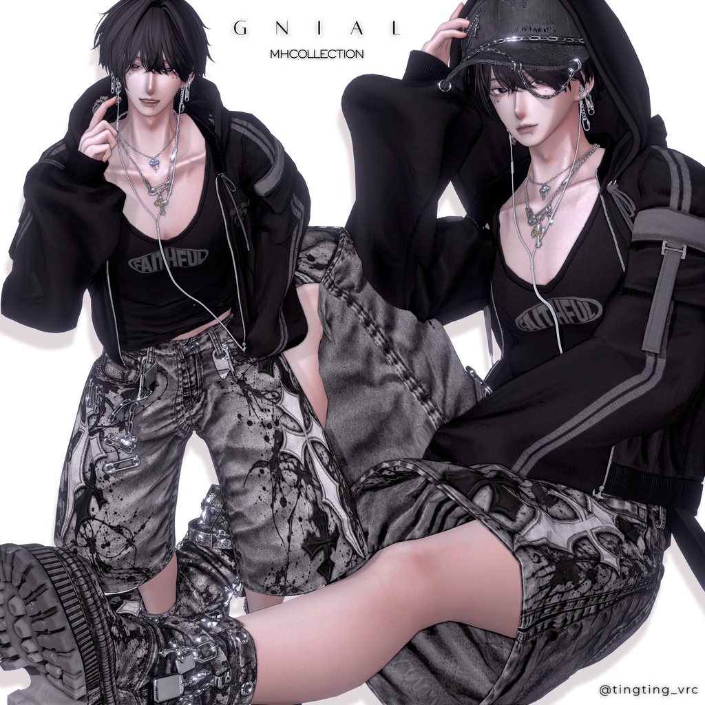 【VRC想定/16アバター対応】【MA対応】MH Gnial pants+shoes