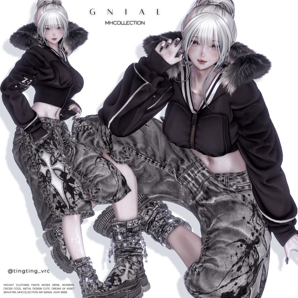 【VRC想定/16アバター対応】【MA対応】MH Gnial pants+shoes
