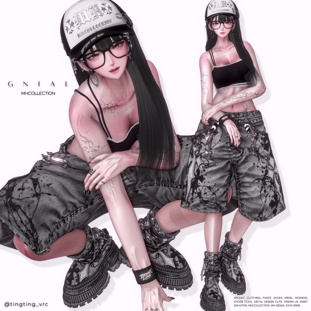 【VRC想定/16アバター対応】【MA対応】MH Gnial pants+shoes