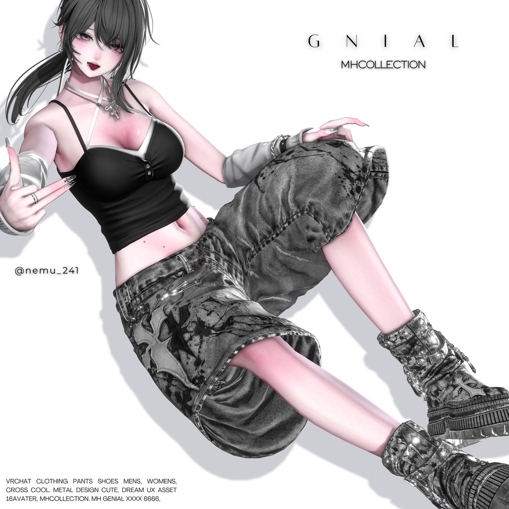 【VRC想定/16アバター対応】【MA対応】MH Gnial pants+shoes