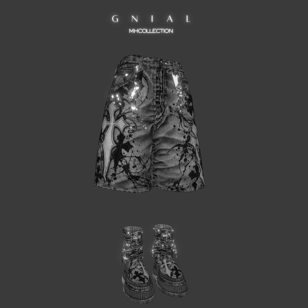 【VRC想定/16アバター対応】【MA対応】MH Gnial pants+shoes
