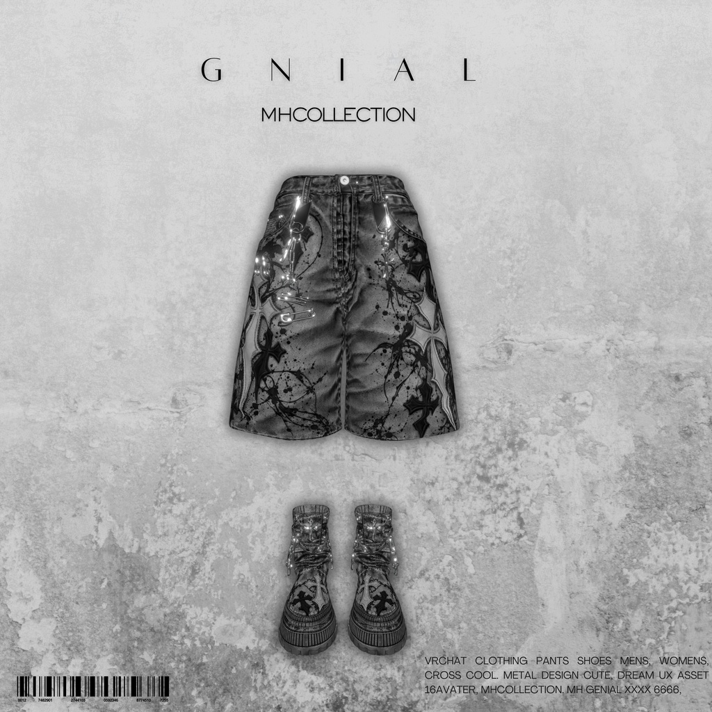 【VRC想定/16アバター対応】【MA対応】MH Gnial pants＋shoes