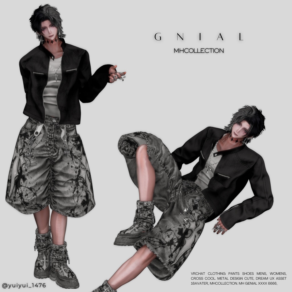 【VRC想定/16アバター対応】【MA対応】MH Gnial pants+shoes