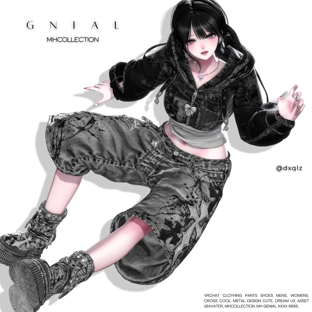 【VRC想定/16アバター対応】【MA対応】MH Gnial pants+shoes