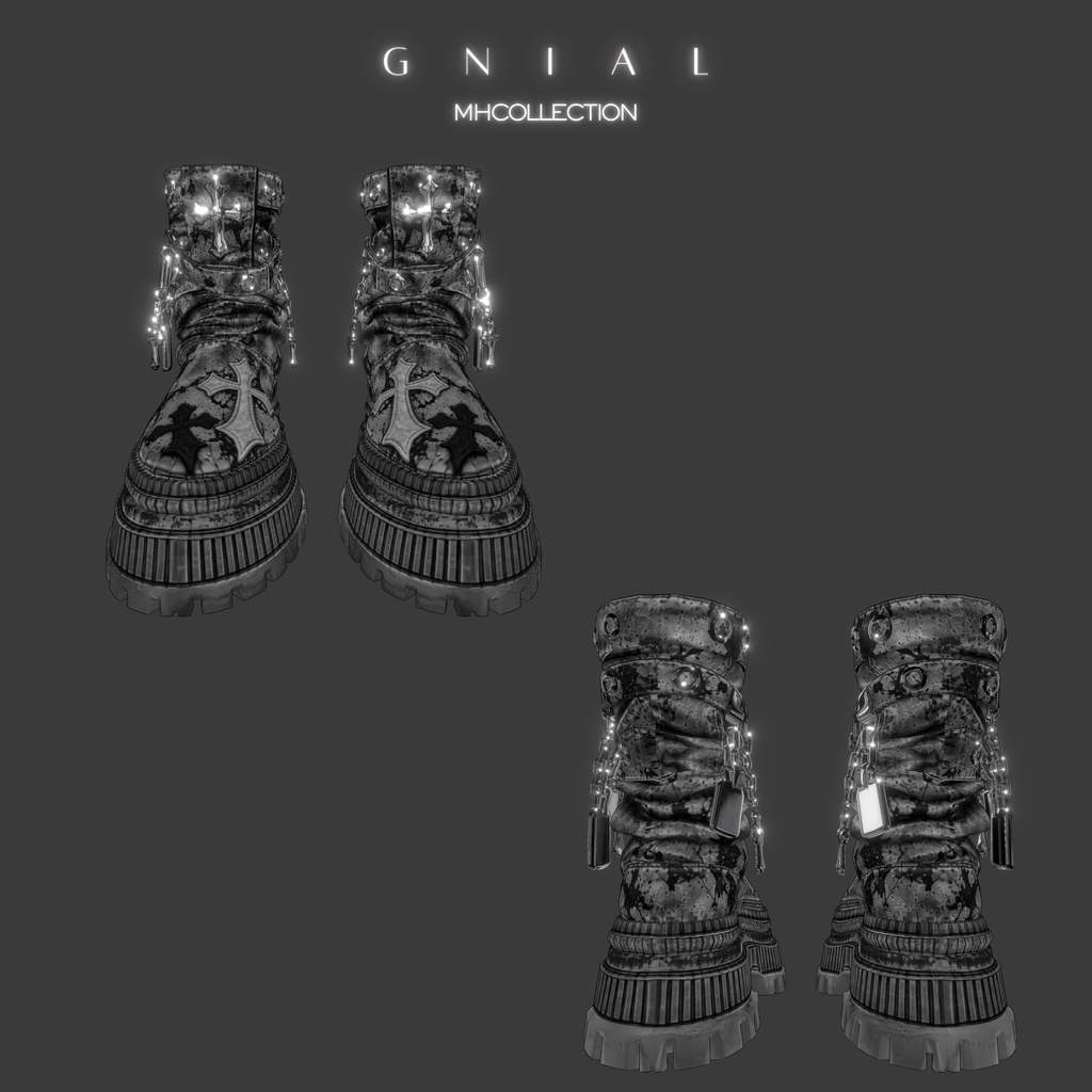 【VRC想定/16アバター対応】【MA対応】MH Gnial pants+shoes