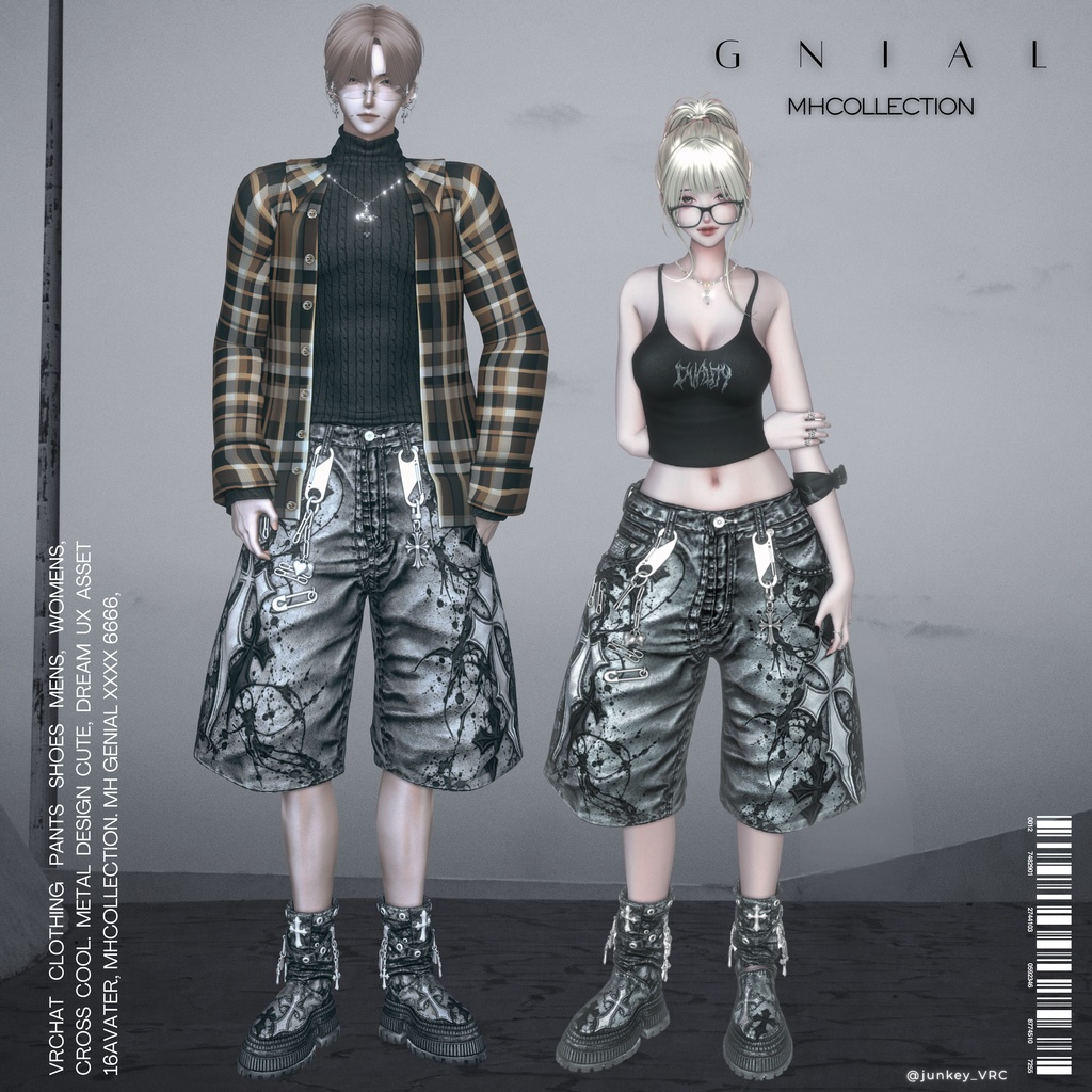 【VRC想定/16アバター対応】【MA対応】MH Gnial pants+shoes