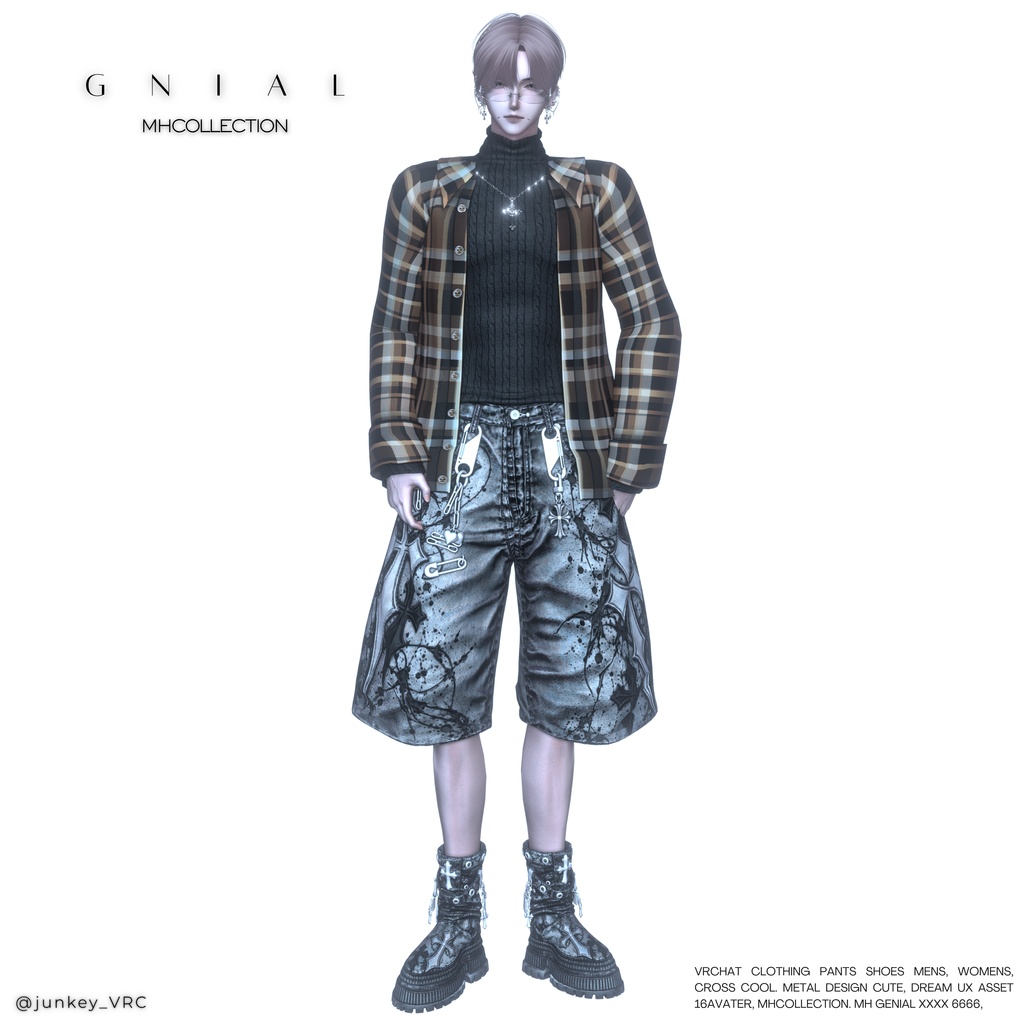 【VRC想定/16アバター対応】【MA対応】MH Gnial pants+shoes