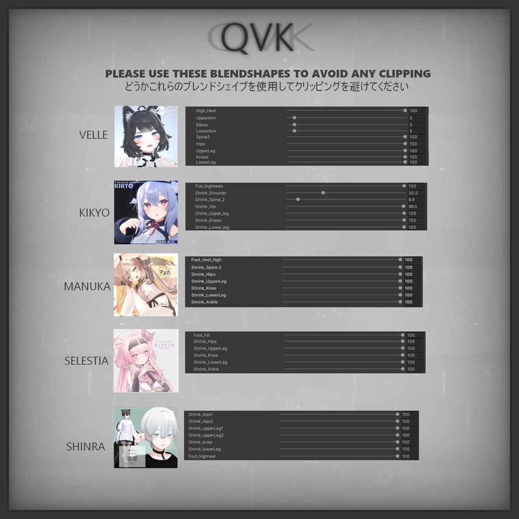 【QVK-02】- Velle | Shinra | Selestia | Kikyo | Manuka