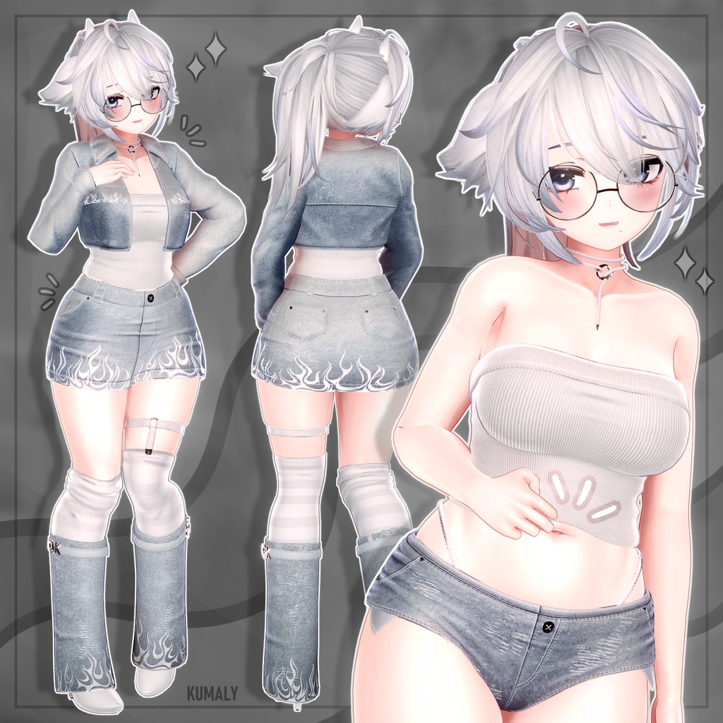 【✦QVK 】 - DenimFlames ✦ギミック 【 8 avatar 】