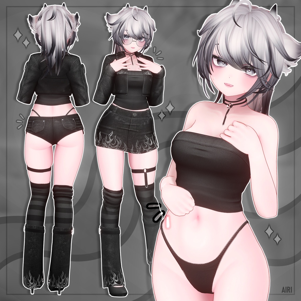 【✦QVK 】 - DenimFlames ✦ギミック 【 8 avatar 】