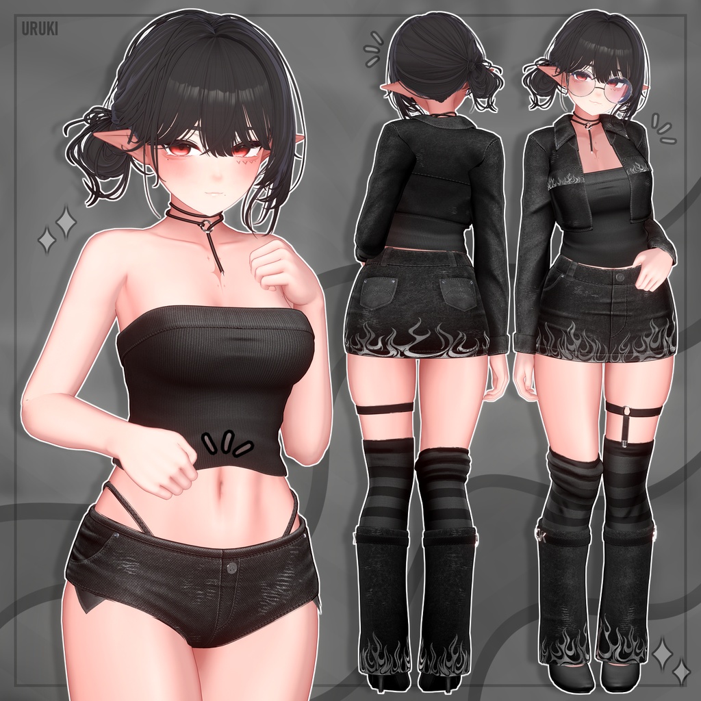 【✦QVK 】 - DenimFlames ✦ギミック 【 8 avatar 】