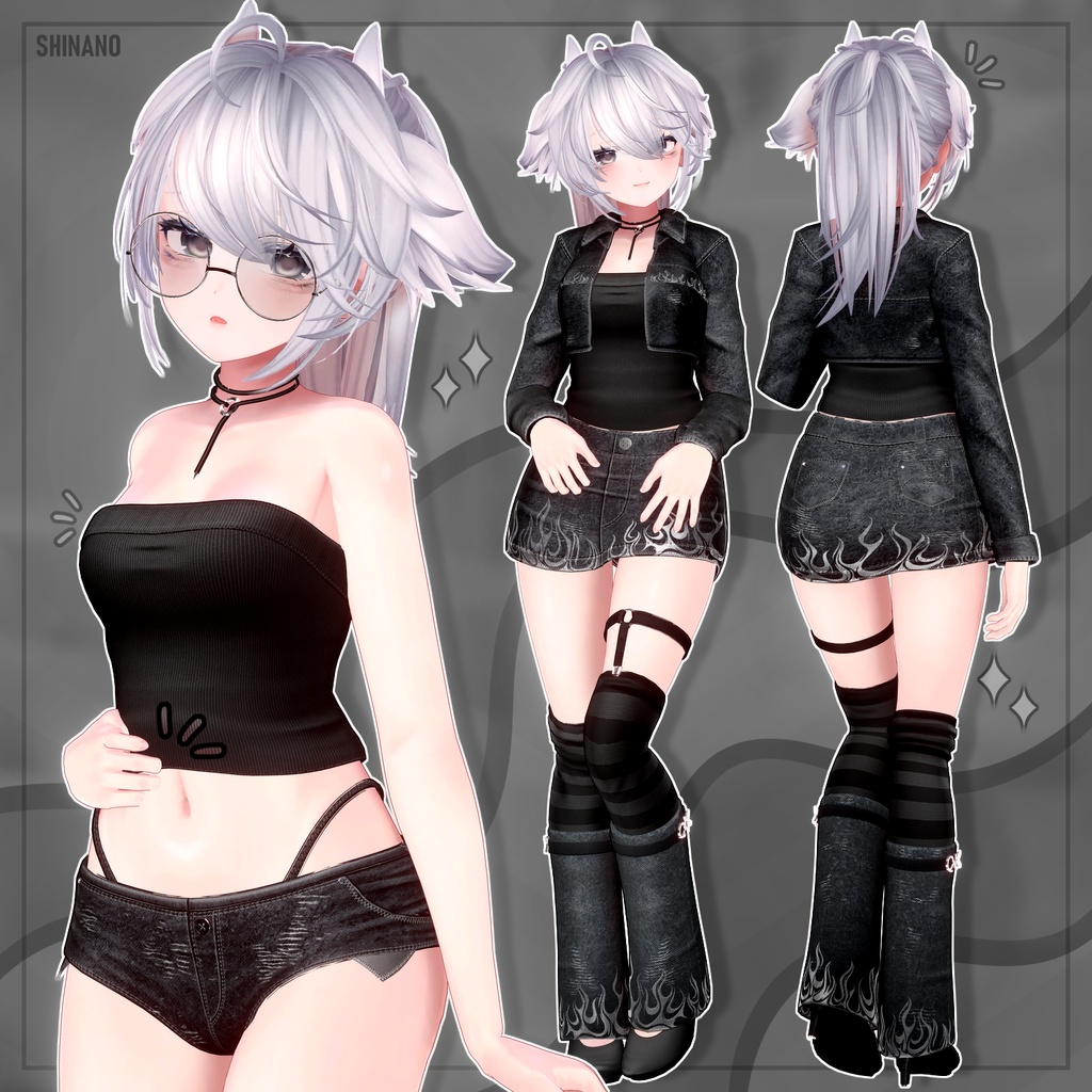 【✦QVK 】 - DenimFlames ✦ギミック 【 8 avatar 】