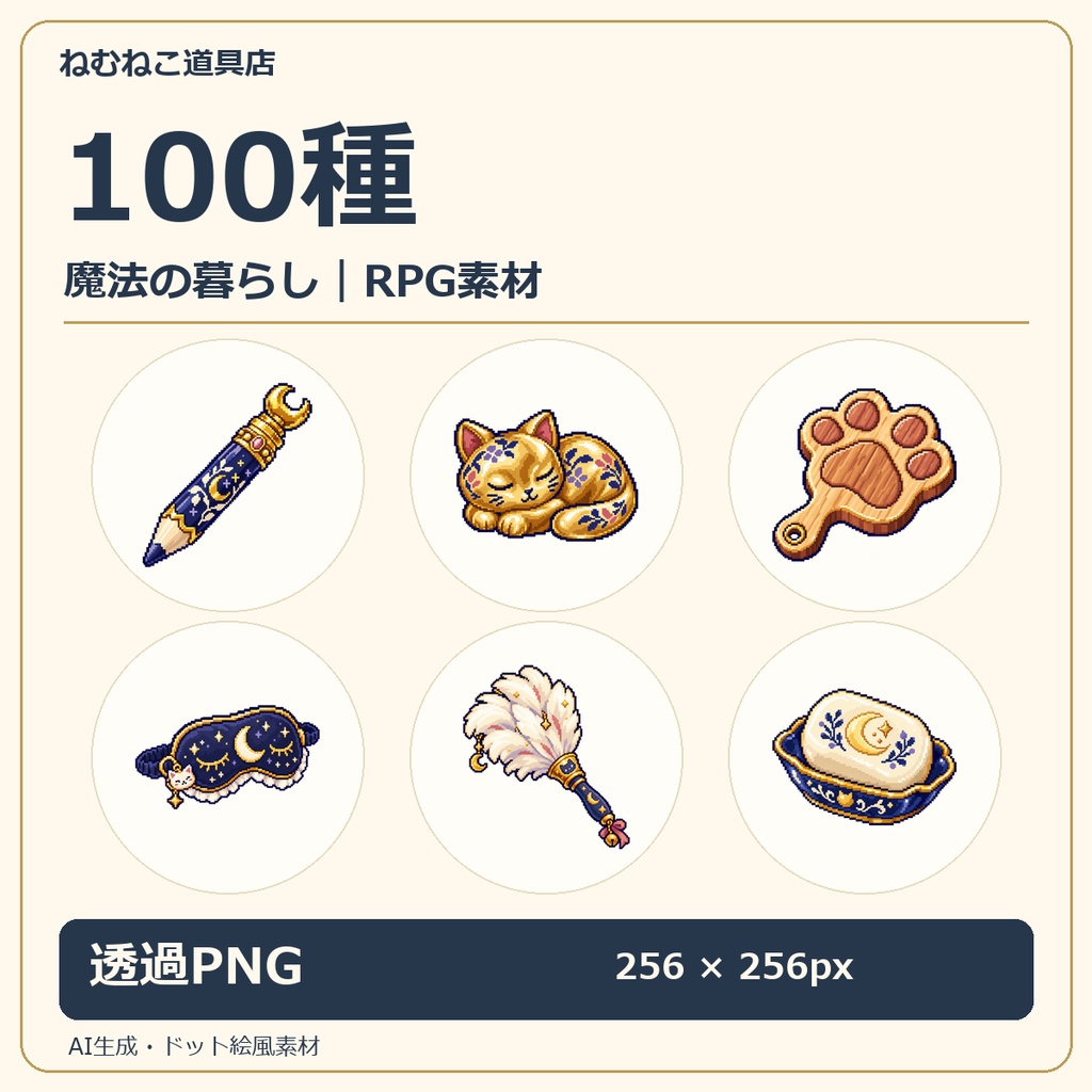 RPGアイテム素材100種｜魔法の暮らし【透過PNG・商用利用可】