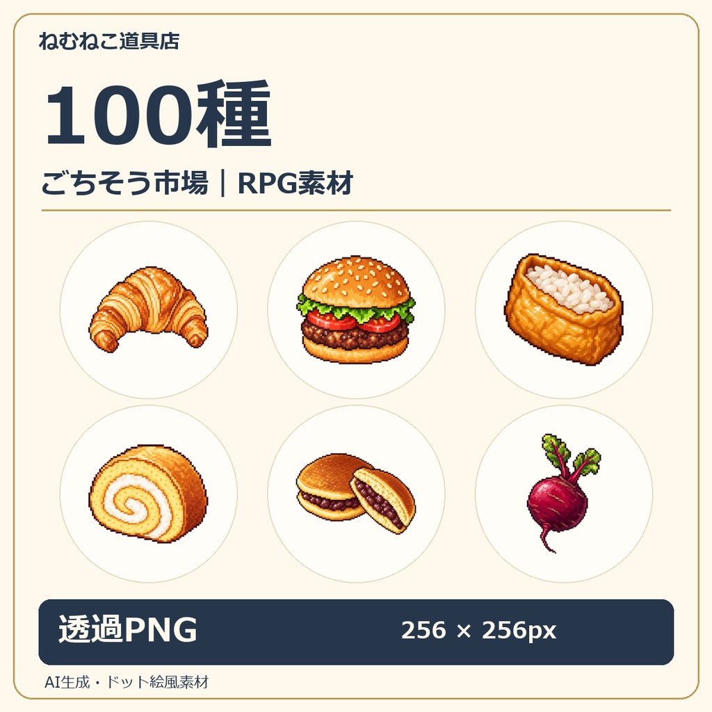 RPGアイテム素材100種｜ごちそう市場【透過PNG・商用利用可】