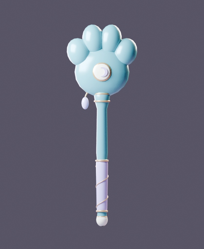 【3D小物 / GLB・Blend】肉球の魔法の杖|ねむねこ道具店