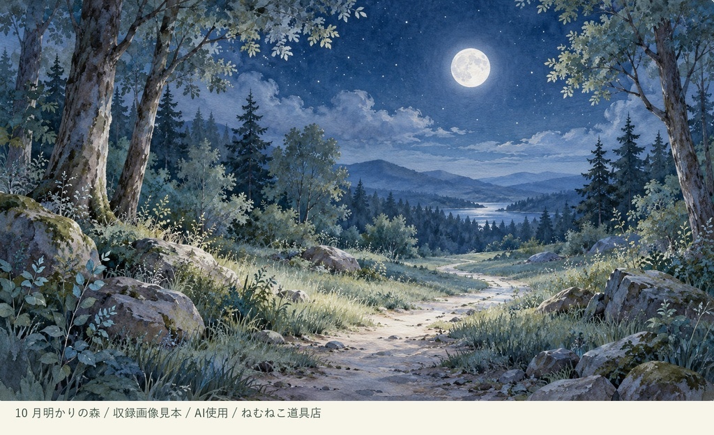 【開店記念200円】やさしい森の水彩背景10枚セット|ゲーム・絵本・動画素材