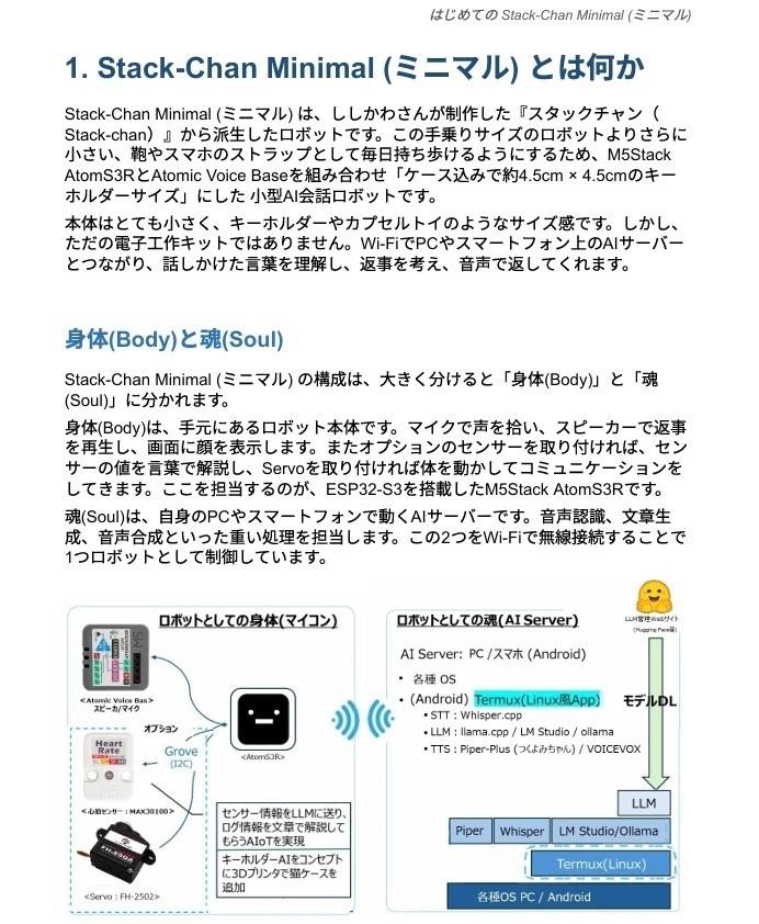 はじめての Stack-Chan Minimal(ミニマル)PDF版
