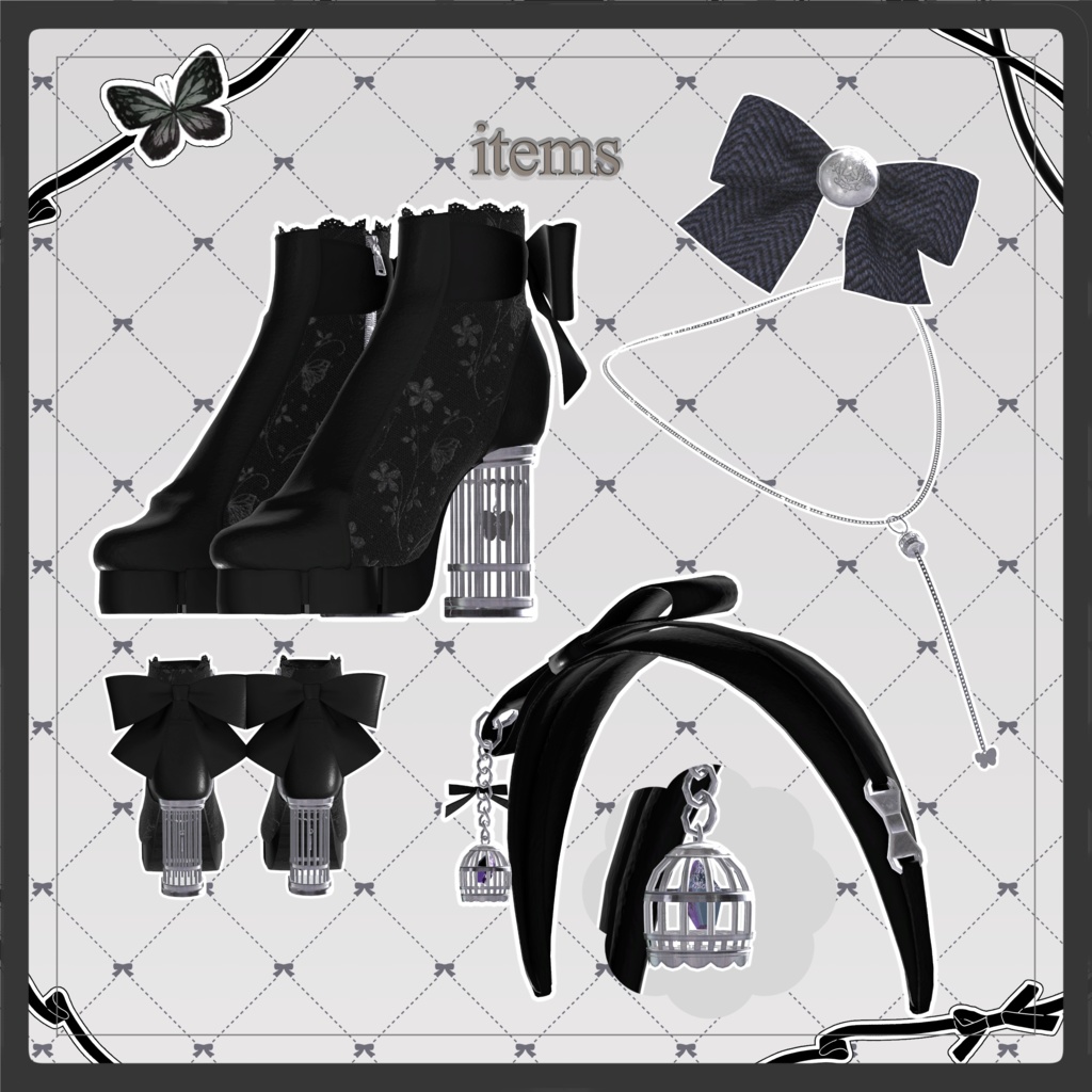 【期間限定セール】 Papilveil 【VRChat向け衣装/9アバター対応】