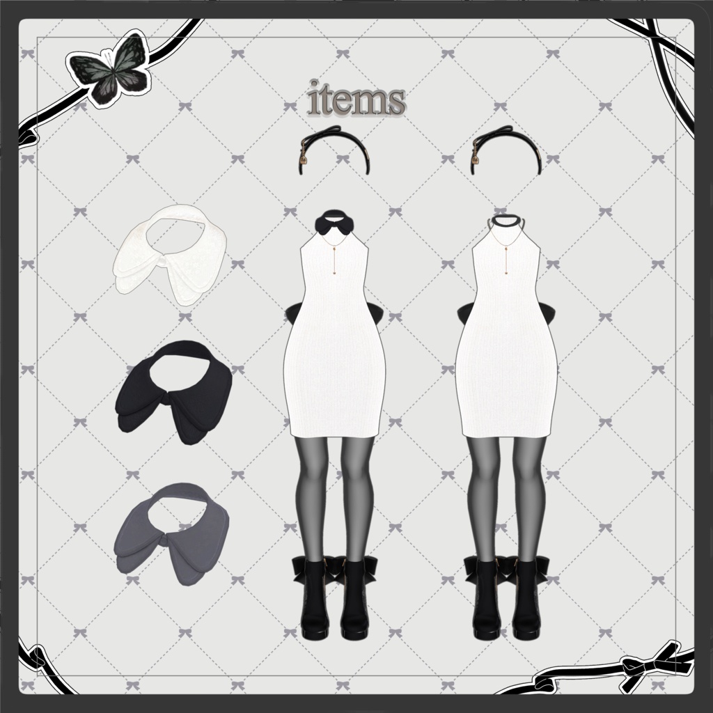 【期間限定セール】 Papilveil 【VRChat向け衣装/9アバター対応】