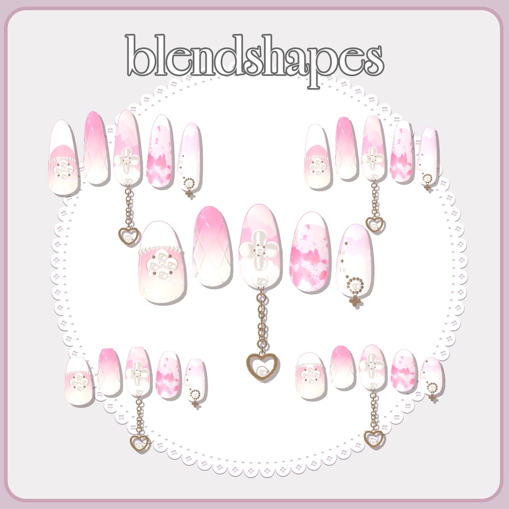 【無料版有】 Bloomyra 【VRChat向けネイルチップ/12アバター対応】