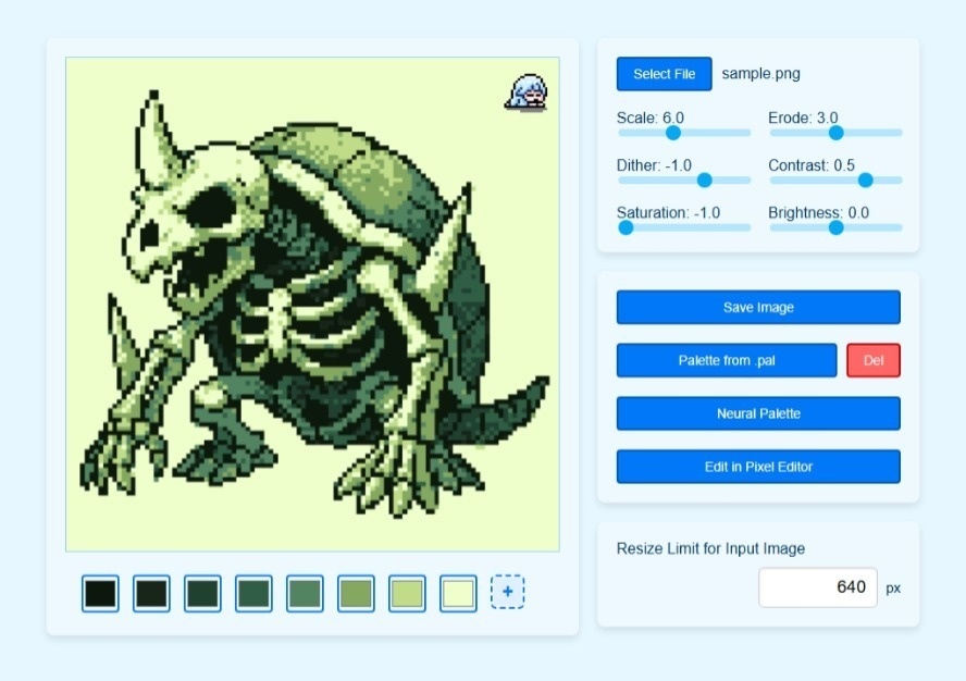 ドット変換ソフト「NeSprite」