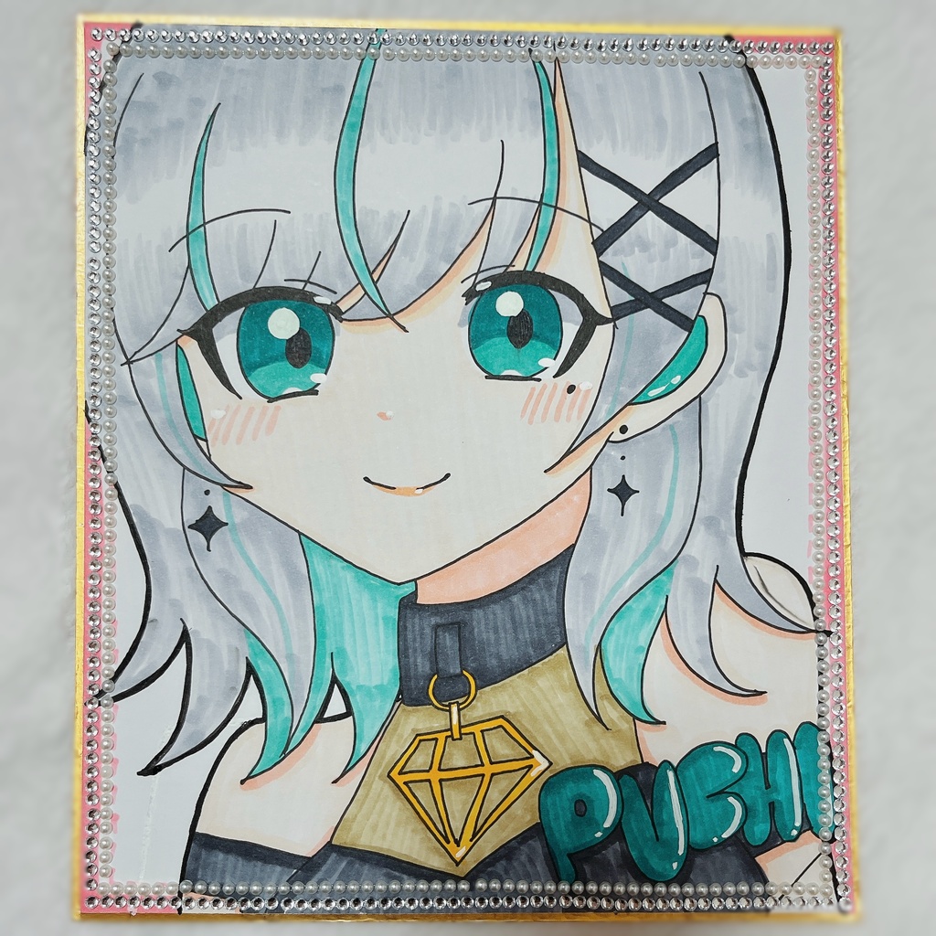 直筆イラスト色紙