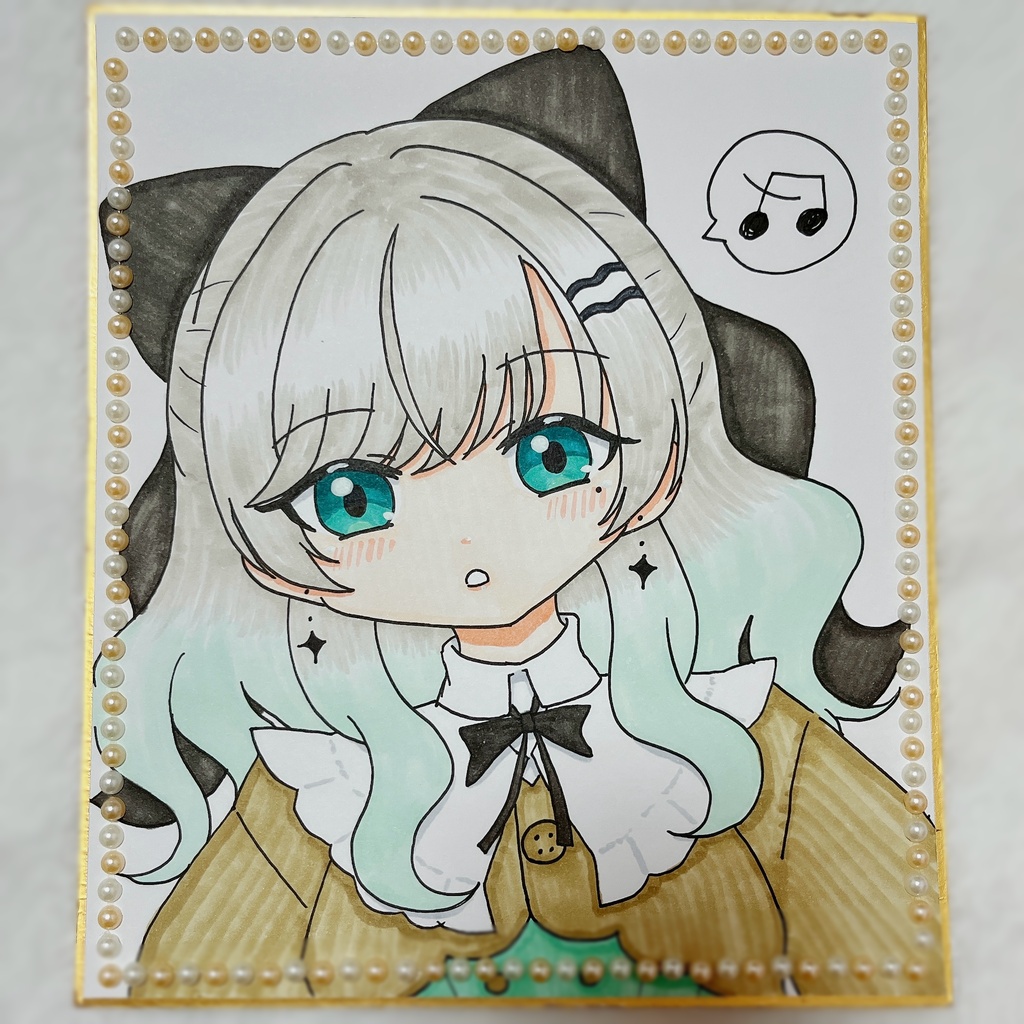直筆イラスト色紙