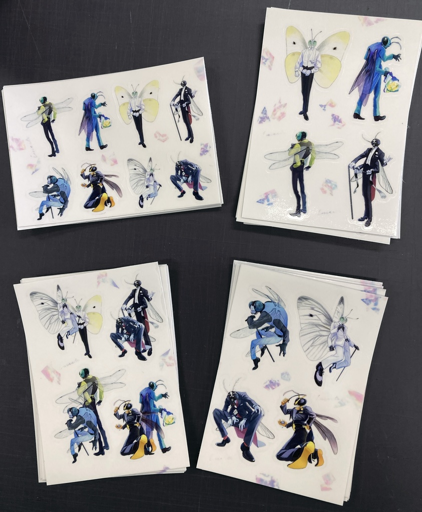 スーツ×昆虫クリアシール