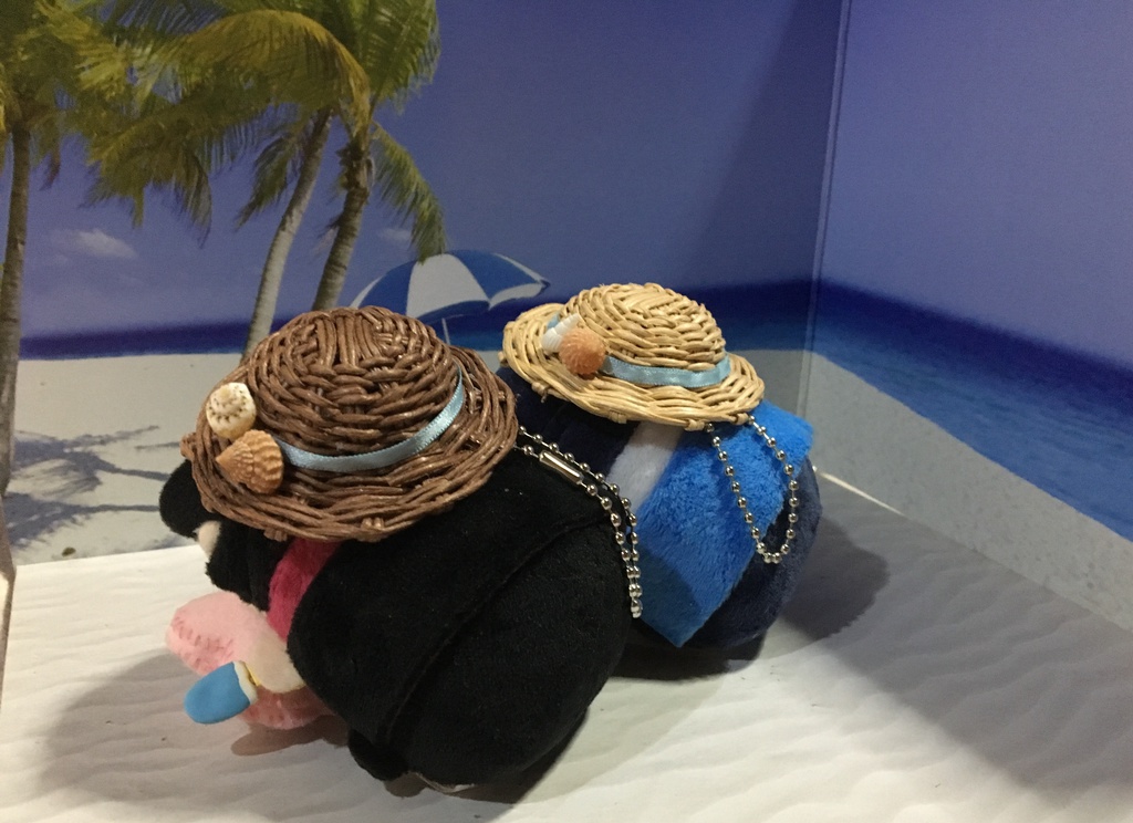 麦わら帽子(貝がら/茶色)