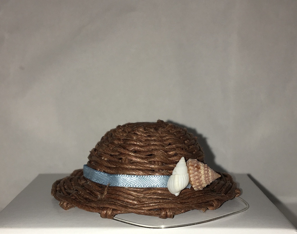 麦わら帽子(貝がら/茶色)