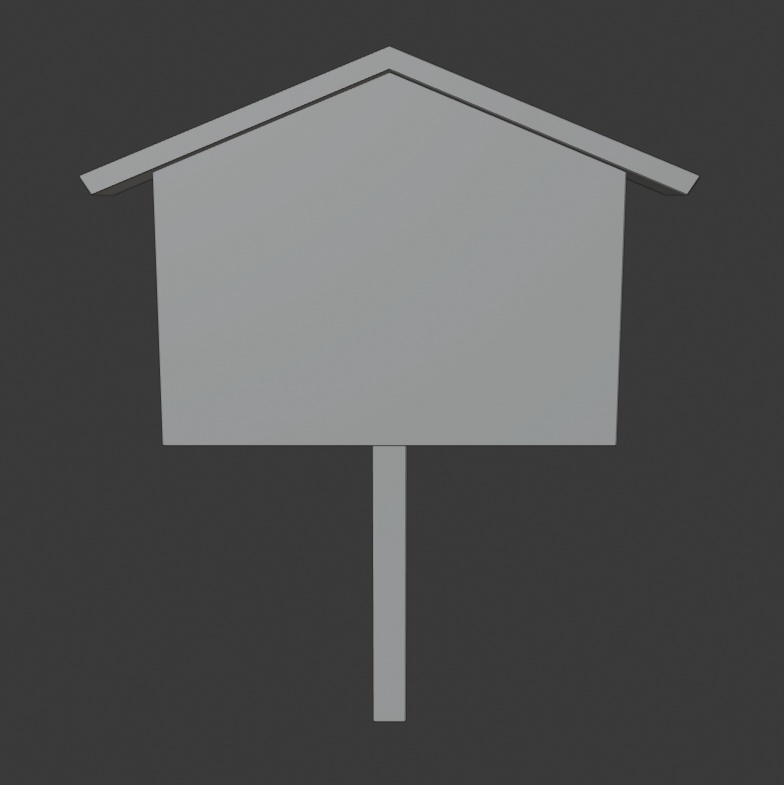 【3Dモデル】江戸時代の立て札(高札)