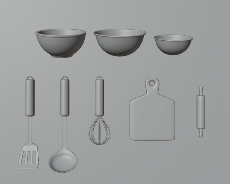 【3Dモデル】キッチンツール各種