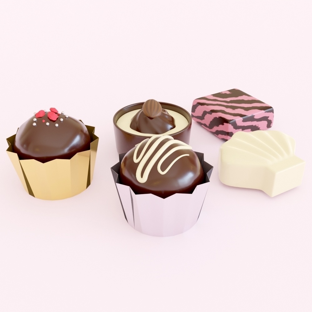 【3Dモデル】チョコレートセット