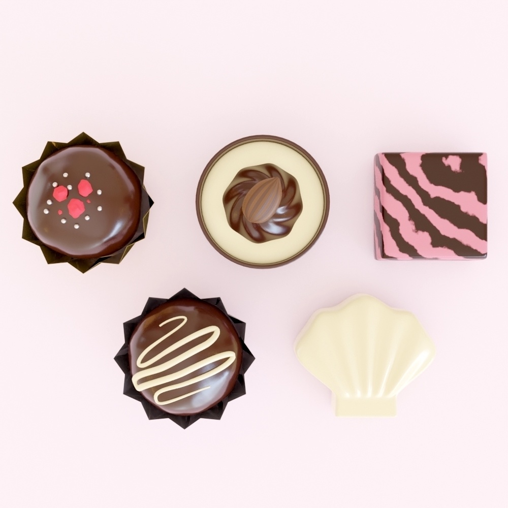 【3Dモデル】チョコレートセット
