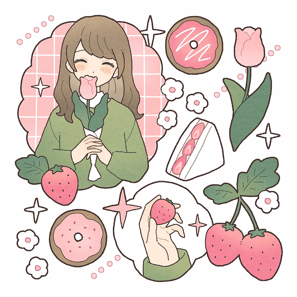 いちごとチューリップ トート